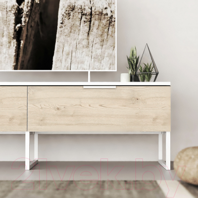 Тумба Crafto Рокки 04 150x38x47 (белый/каштан)