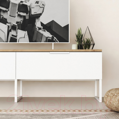 Тумба Crafto Рокки 05 150x38x47 (белый/дуб)