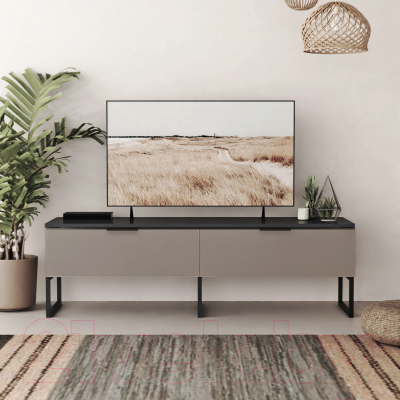 Тумба Crafto Рокки 08 150x38x47 (латте/графит)