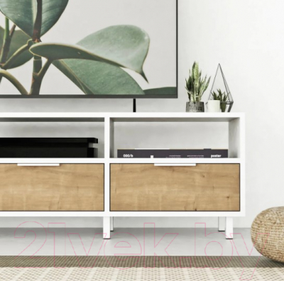 Тумба Crafto Агата 02 150x38x47 (белый/дуб)