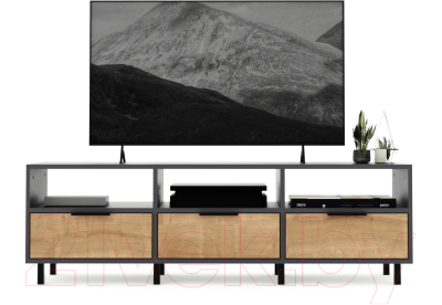 Тумба Crafto Агата 05 150x38x47 (графит/дуб) - фото