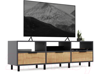 Тумба Crafto Агата 05 150x38x47 (графит/дуб)