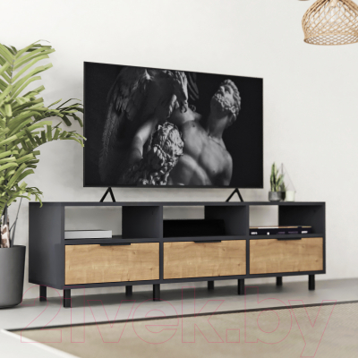 Тумба Crafto Агата 05 150x38x47 (графит/дуб)