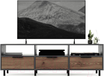 Тумба Crafto Агата 06 150x38x47 (графит вишня) - фото