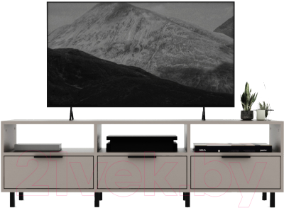 Тумба Crafto Агата 07 150x38x47 (латте/черный) - фото