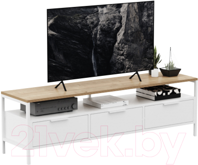 Тумба Crafto Фрида 02 154x40x47 (дуб/белый) - фото