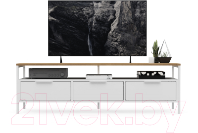 Тумба Crafto Фрида 02 154x40x47 (дуб/белый)