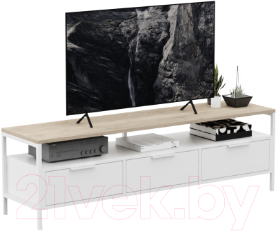 Тумба Crafto Фрида 03 154x40x47 (каштан/белый) - фото