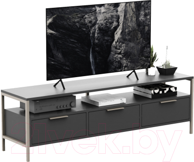 Тумба Crafto Фрида 09 154x40x47 (графит/латте) - фото