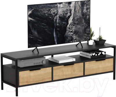 Тумба Crafto Фрида 10 154x40x47 (графит/дуб) - фото