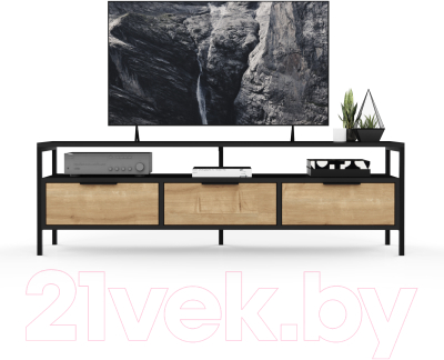 Тумба Crafto Фрида 10 154x40x47 (графит/дуб)