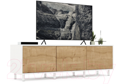 Тумба Crafto Анри 02 150x38x47 (белый/дуб)