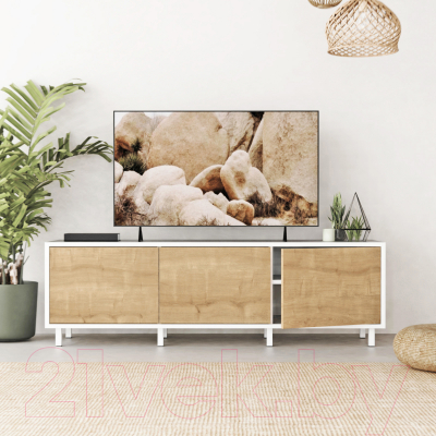 Тумба Crafto Анри 02 150x38x47 (белый/дуб)