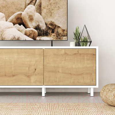 Тумба Crafto Анри 02 150x38x47 (белый/дуб)