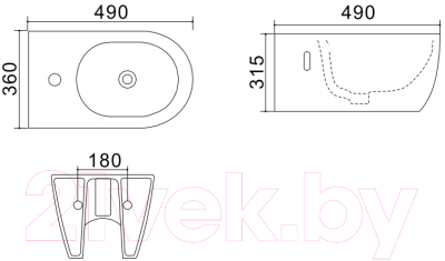 Биде подвесное Uptrend Caneo TR5151