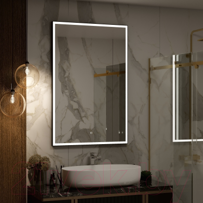 Зеркало Континент Frame Black Led 70x120