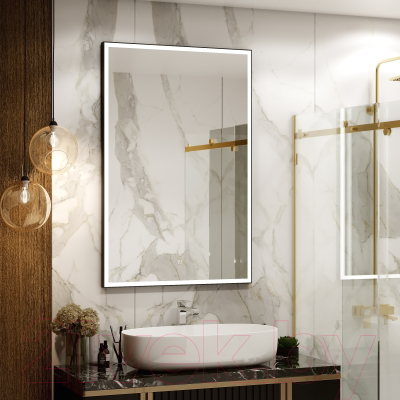 Зеркало Континент Frame Black Led 70x120