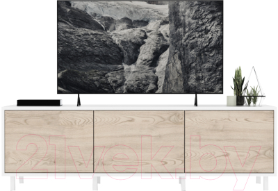 Тумба Crafto Анри 03 150x38x47 (белый/каштан) - фото