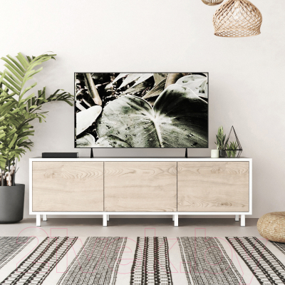 Тумба Crafto Анри 03 150x38x47 (белый/каштан)