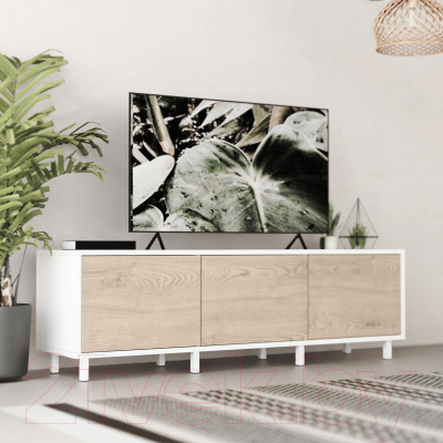 Тумба Crafto Анри 03 150x38x47 (белый/каштан)