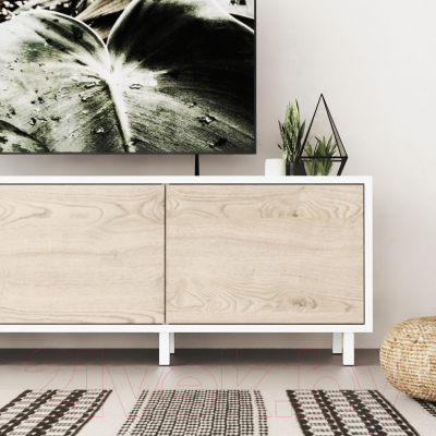 Тумба Crafto Анри 03 150x38x47 (белый/каштан)