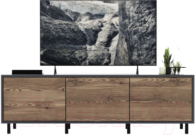 Тумба Crafto Анри 08 150x38x47 (графит/вишня) - фото