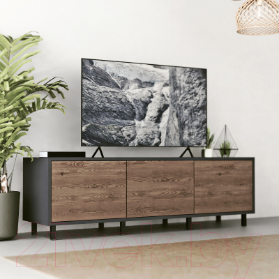 Тумба Crafto Анри 08 150x38x47 (графит/вишня)