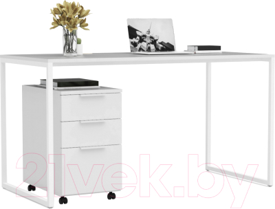 Письменный стол Crafto Фауст Лофт 01 138x70x75 (белый) - фото