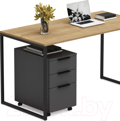 Письменный стол Crafto Фауст Лофт 05 138x70x75 (графит/дуб)