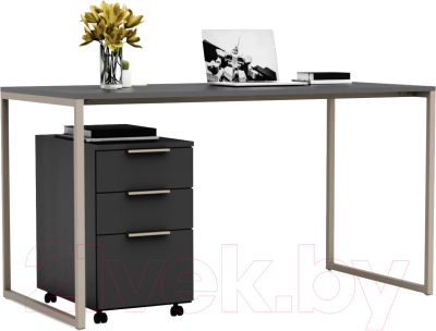 Письменный стол Crafto Фауст Лофт 06 138x70x75 (графит/латте) - фото