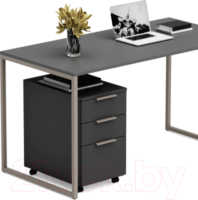 Письменный стол Crafto Фауст Лофт 06 138x70x75 (графит/латте)