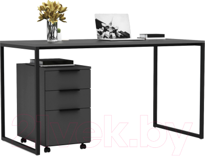 Письменный стол Crafto Фауст Лофт 07 138x70x75 (графит) - фото