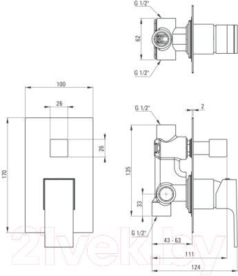 Душевой гарнитур Deante Nero N02W