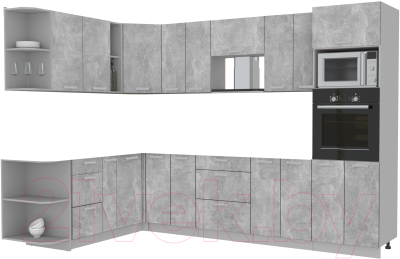 Готовая кухня Интерлиния Мила Лайт 1.88x3.0 левая без столешницы - фото