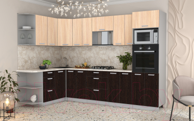 Готовая кухня Интерлиния Мила Лайт 1.88x3.0 левая без столешницы