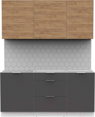 Готовая кухня Интермебель Микс Топ-3 1.7м без столешницы - фото