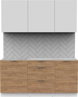 Готовая кухня Интермебель Микс Топ-3 1.7м без столешницы - фото