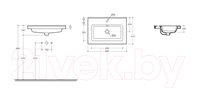 Тумба с умывальником Гамма 24оФ2 СТ-70 У60 Артвин 60 (4812044014723)