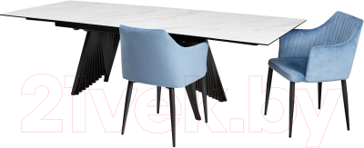 Обеденный стол M-City Ivar 180 Marbles KL-99 / ROCAVA9649GNKL99 (белый мрамор/керамика)