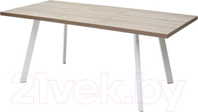 Обеденный стол M-City Brick M 140 / DEDBRICKMOAKTRUFWHT140 (дуб трюфель/белый) - фото