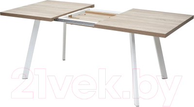 Обеденный стол M-City Brick M 140 / DEDBRICKMOAKTRUFWHT140 (дуб трюфель/белый)