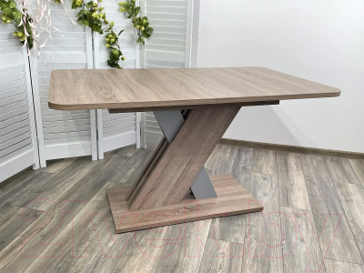 Обеденный стол M-City Exel 140 / DEDEXELOAKTRUFAL140 (дуб трюфель/алюминий)