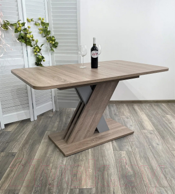 Обеденный стол M-City Exel 140 / DEDEXELOAKTRUFAL140 (дуб трюфель/алюминий)