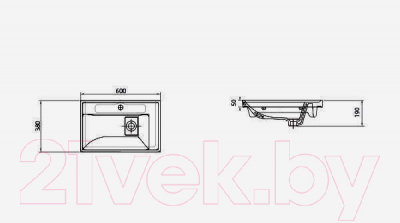Тумба с умывальником Гамма Р24оФ8/2-У60 Кватро-8060 (4812044014549)
