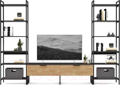 Горка Crafto Лофт Рокки Симпл 06 270x38x190 (графит/дуб) - фото