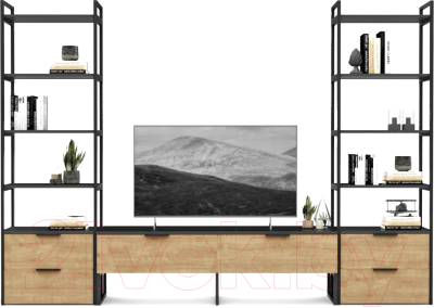 Горка Crafto Лофт Рокки Квентин 10 270x38x190 (дуб/графит) - фото