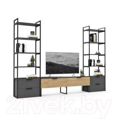 Горка Crafto Лофт Рокки Квентин 11 270x38x190 (графит/дуб)