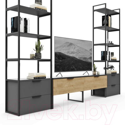 Горка Crafto Лофт Рокки Квентин 11 270x38x190 (графит/дуб)