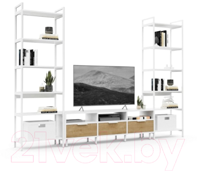 Горка Crafto Лофт Агата Симпл 02 270x38x190 (белый/дуб)