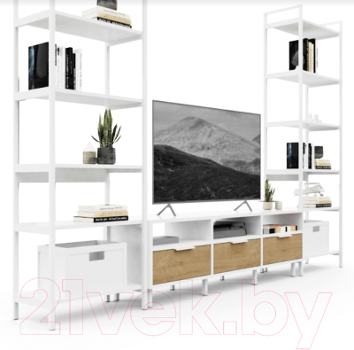 Горка Crafto Лофт Агата Симпл 02 270x38x190 (белый/дуб)